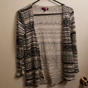 Gray and white cardigan